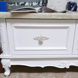 4 Pcs Euro Roses Cabinet Knobs With Backplate Flower Drawer Pull Handles For Dresser Vanity Nightstand Cupboard