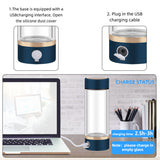 420ml Portable Hydrogen-Rich Generator Rechargeable Hydrogen Water Bottle - Glass Cup.