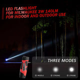 3W Electric Torch LED Flashlight Portable Outdoor Emergency Light Fishing Camping Lamp for Milwaukee 10.8V 12V Li-ion Battery