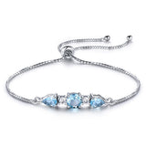 Fashion Personality Jewelry Sky Blue Topaz Adjustable Tennis Bracelet