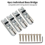 A Set Of Pcs Individual Single Bridge with 8 pcs Screws for 4 String Bass Guitar