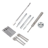 69Pcs/Set Professional Leather Craft Tools Stitching Punch Practical Saddle Groover Kit Hand Sewing Carving Work DIY