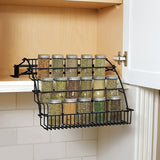 Metal 3-Tier Pull Down Spice Rack - Retractable Capacity Shelf Organizer for Cabinet A