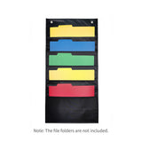 Hanging Wall File Large 5 Pockets Storage Pocket Chart with 2 Hangers Folder Holder Document Organizer for Home