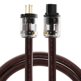 Single Crystal Copper Fever Power Cord HIFI Amplifier Audio 7-Character L-Shaped Elbow Plug Tail Cable