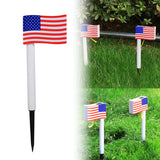 10Pcs America Flag Solar Ground Insert Lamp IP65 Waterproof Outdoor Stake Light Auto ON for Patio Lawn Yard