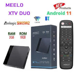 MEELO plus XTV Duo Decoder STALKER xtream codes Amlogic S905W2 2G 16G 4k TV BOX Dual WIFI Android 11 AV1 HDR BT 100m lan