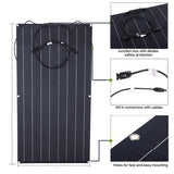 300W/600W Flexible Monocrystalline Solar Panel Kit - 18V Power Charger for Outdoor Camping, Yacht, Motorhome, Car, RV, Boat