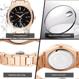 PINTIME Man Watch Stainless Steel Strap Casuals Fashion Quartz Wristwatch Waterproof 30m Starry Sky Dial Calendar Reloj Hombre