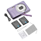 Andoer 1080P/2.7K Digital Camera 48MP 2.4-inch IPS Screen 16X Zoom AF Self-Timer Face Detection Anti-shaking with 2pcs Batteries