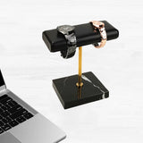 Black Marble Base Watch Gold Metal Rod Display Props Bracelet Jewelry Lengthen Placement Stand