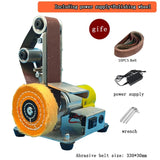 110V/220V Desktop Vertical Mini Electric Abrasive Belt Sandpaper Polishing DIY Angle Grinder Sening hine