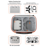 FauxLeather Drone Carrying Case Portable Travel Bag With Shock-proof Hard Shell Easy To Carry