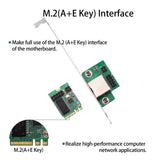 22x30mm M.2 A and E Key to 1 Port 10/100/1000Mbps Gigabit Ethernet NIC Network Card