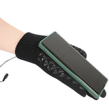 USB Heated Knitted Full Finger Non-Slip Thermal Knitting Mitts Cycg Gloves for Autumn Winter