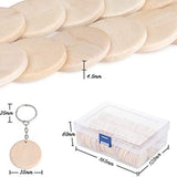 100 Piece Crafts 3.5Cm Unfinished Keychain Wooden Circles For DIY Craft Christmasdecoration