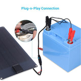 60W 12V Panel Battery QC3.0 Fast Charger with Alligator Clip Waterproof Solar Cells Power Bank for Car Boat RV