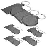 20 Pieces Sublimation Blank Keychains PU Leather Pendant Heat Transfer Keychain Ornament for Making
