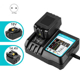 For DC18RC Battery with LED Display 14.4V 18V 6AH Bl1830 Bl1430 BL1860 BL1890 Tool Power Charger EU Plug
