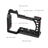 Aluminum Alloy Camera Cage Rig With Cold Shoe Mount 1/4 3/8 Threaded Holes For Sony A6100 A6400