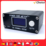 Max 200W 1.6-50MHz HF Frequency Band Shortwave Power Standing Waves Digital Display PWR SWR Meter with 1.29 Inch