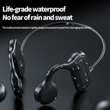 Real Bone Conduction Headphones Bluetooth 5.2 Wireless Earphones Waterproof Sports Headset with Mic for Workouts Running Driving