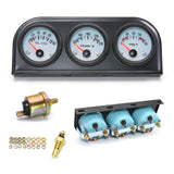 2" 52MM Triple 3 In 1 Water Temp Pressure Oil Temperature Gauge with Sensor 1/8 NPT Voltage for Racing Car