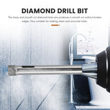 50Pcs Coated Drill Bit Set 6mm Diamond Tipped Hole Saw for Tile, Glass, Ceramics, Porcelain, Marble