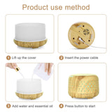 Home Air Humidifier Essential Oil Diffuser Aromatherapy Mist Maker Ultrasonic Aroma Color LED Lights 300ML purifier atomizer