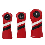3Pcs Driver/Fairway Wood/Hybrid Club Head Cover Set Leather Golf-Club Headcovers Portable Golf Accessories for Women Men NEW