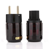 Hi End Pair P-079E+C079 Gold-Plated EU Plug Ac Audio Power Cord Plugs(2Pair)