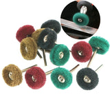 100PCS Scouring Pad Brush Nylon Abrasive Brush Fiber Grinding Sanding Head Buffing Polishing Wheel For Grinding Tools 3MM Shank