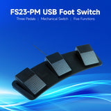 Premium USB Triple Multifunctional Customized Foot Pedal - FS23-PM for Image Acquisition & Song Game Control
