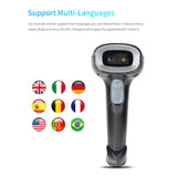 USB Barcode Scanner 1D 2D QR Handheld Wired Bar Reader Stand Support Screen Code Compatible with Windows XP/7/8/10