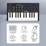 M-VAVE 25-Key MIDI Controller Mini Portable USB Music Keyboard 8 RGB Backlit Pad Arranger Creation Accessories