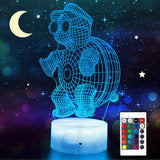 1pc Turtle 3D Night Light, 16 Colors, Smart Touch And Remote Control, Dimmable 3D Illusion Lamp