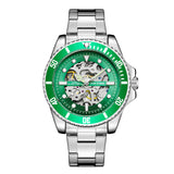 PINTIME Casuals Men Automatic Watch Hollow Skeleton Dial Luminous Waterproof Stainless Mechanical Wristwatch Self-Wind Relogio