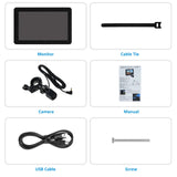 Bicycle Handlebar Mirror & Rear Camera - 4.3" Monitor, 1080P, Rechargeable, Night Vision, 150° Wide Angle