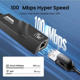 Ethernet LAN adapter with to RJ45 cable, 10/100Mbps cable for My Box Xiaomi, PC, Windows 10, USB 3.0 network card