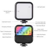 5W Pocket Led RGB Video Lamp Mini Photography Light 3 Cold Shoe Mount&1/4in 62Led 3000K-7000K+Clip Adapter for Home Studio