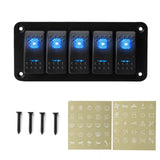 2 3 4 5 6 8 Gang 12V 24V Universal Rocker Switch Panel Waterproof RV Yacht Marine Boat Car Light ON/OFF