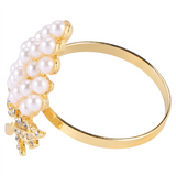 Rings Set of 6, with Glittering Imitation Diamond and Inlay Alloy Napkin Ring Holder