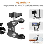 Metal Multi-function Head Ball Mount Magic Arm Super Clamp w/ 1/4"-20 Thread for Camera Cage Rig Monitor