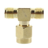8 Pcs Male To Two RP SMA Female Triple T RF Adapter Connector 3 Way Splitter