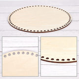 3PCS 30Cm Natural Wooden Basket With Hole,Circle Blank Wood Base For DIY Knitting Crochet Bag Bottom Shaper Craft