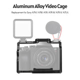 Andoer Camera Video Cage +Top Handle +Side Wooden Grip Kit with 1/4" Threads for Sony A7IV/ A7III/ A7II/ III/ A7R II/ A7S II