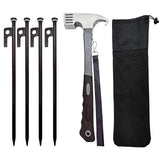 4Pcs Forged Steel Heavy Duty Unbreakable Tent Pegs with Storage Bag & Hammer for Camping Picnic