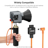 ZINE D-Tap to 5.5*2.5mm DC Connector 60cm Braided Wire For V-mount/Gold Mount Battery Monitor Light DSLR Rig Power Supply