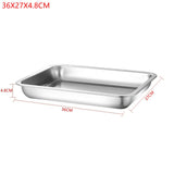 1PCS Deep Service Storage Tray Pan Stainless Steel BBQ Plates For Food Container Steamed Dishes Kitchen Pastry Baking Tools