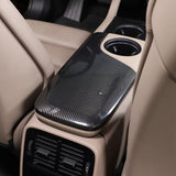For Porsche Taycan 2019-2022 Dry Carbon Fiber Car Central Control Armrest Box Protective Cover Trim Accessories Parts